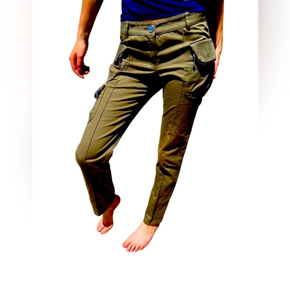 Burberry Olive Green Straight Leg Cargo Pants - Picture 1 of 12